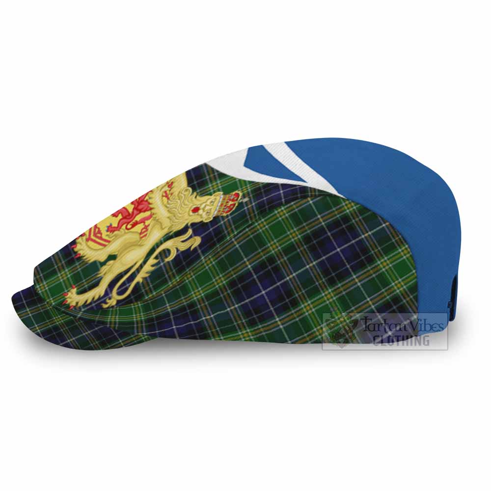 McKellar Tartan Lion Rampant Flat Cap, Jeff Cap Classic Scottish Style - Tartan Vibes Clothing