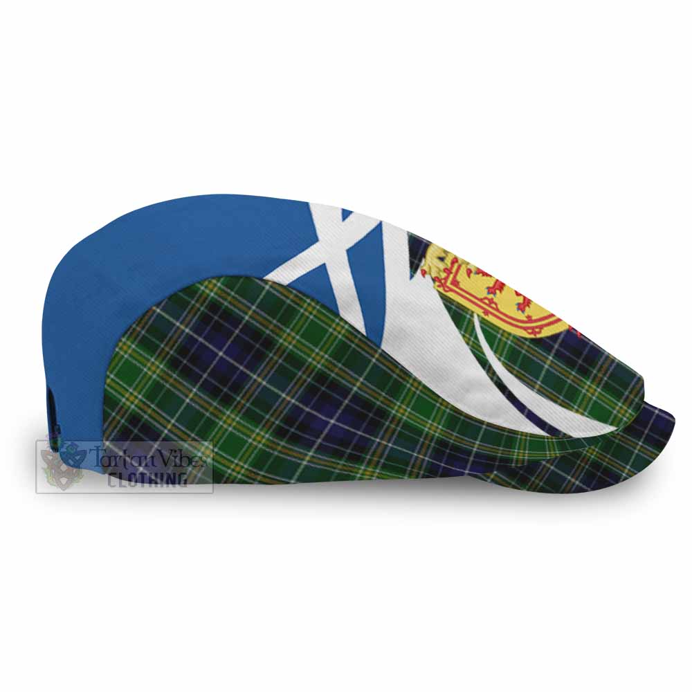 McKellar Tartan Lion Rampant Flat Cap, Jeff Cap Classic Scottish Style - Tartan Vibes Clothing