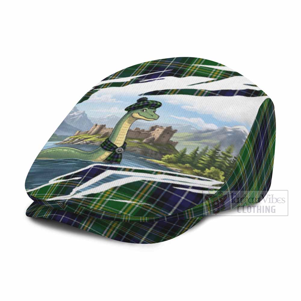 McKellar Tartan Loch Ness Monster Scottish Heritage Art Flat Cap, Jeff Cap - Tartan Vibes Clothing