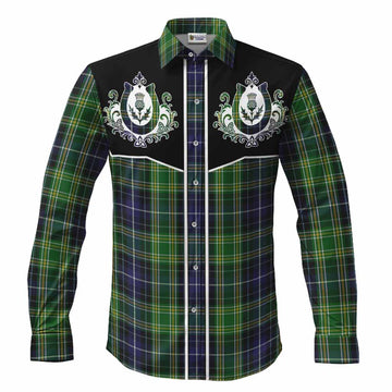 McKellar Tartan Long Sleeve Button Shirts Horseshoe Ornament Men's Shirt S - Tartan Vibes Clothing