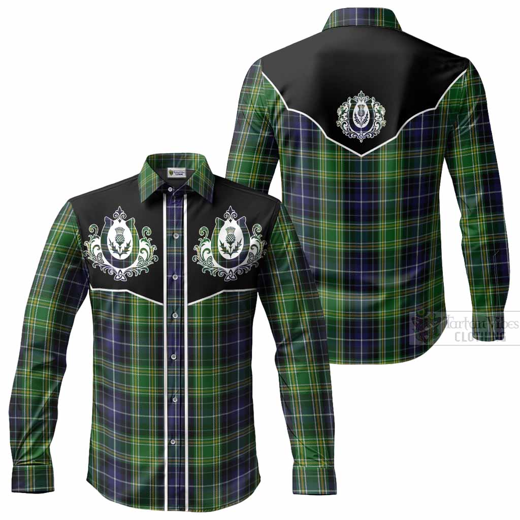 McKellar Tartan Long Sleeve Button Shirts Horseshoe Ornament Men's Shirt - Tartan Vibes Clothing