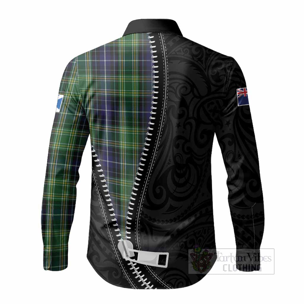 McKellar Tartan Long Sleeve Button Shirts New Zealand Pattern Unique Zipper Stylized