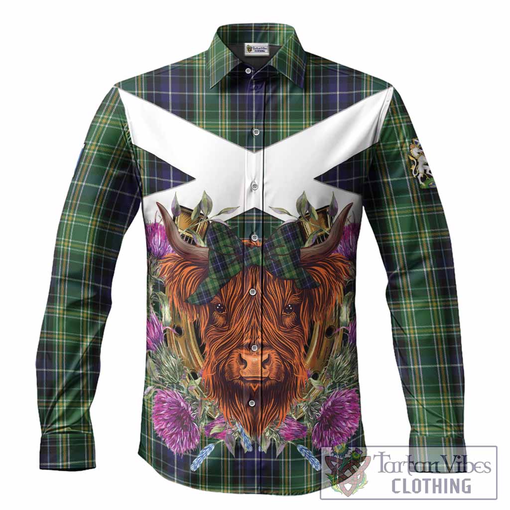 McKellar Tartan Long Sleeve Button Shirts Scottish Thistle Heilan Coo