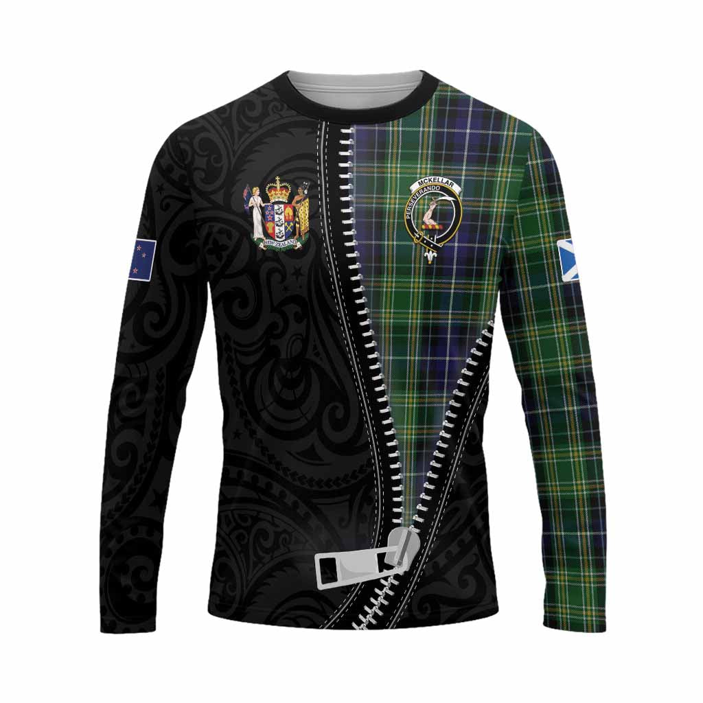 McKellar Tartan Long Sleeve T-Shirt New Zealand Pattern Unique Zipper Stylized