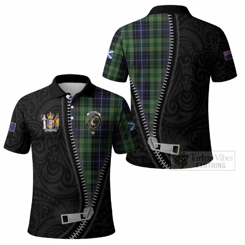 McKellar Tartan Polo Shirt New Zealand Pattern Unique Zipper Stylized