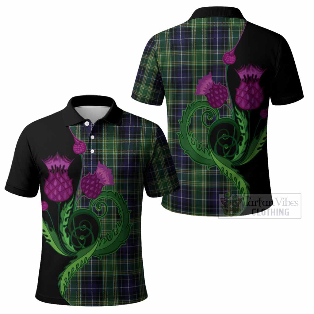 McKellar Tartan Polo Shirt Traditional Scottish Thistle