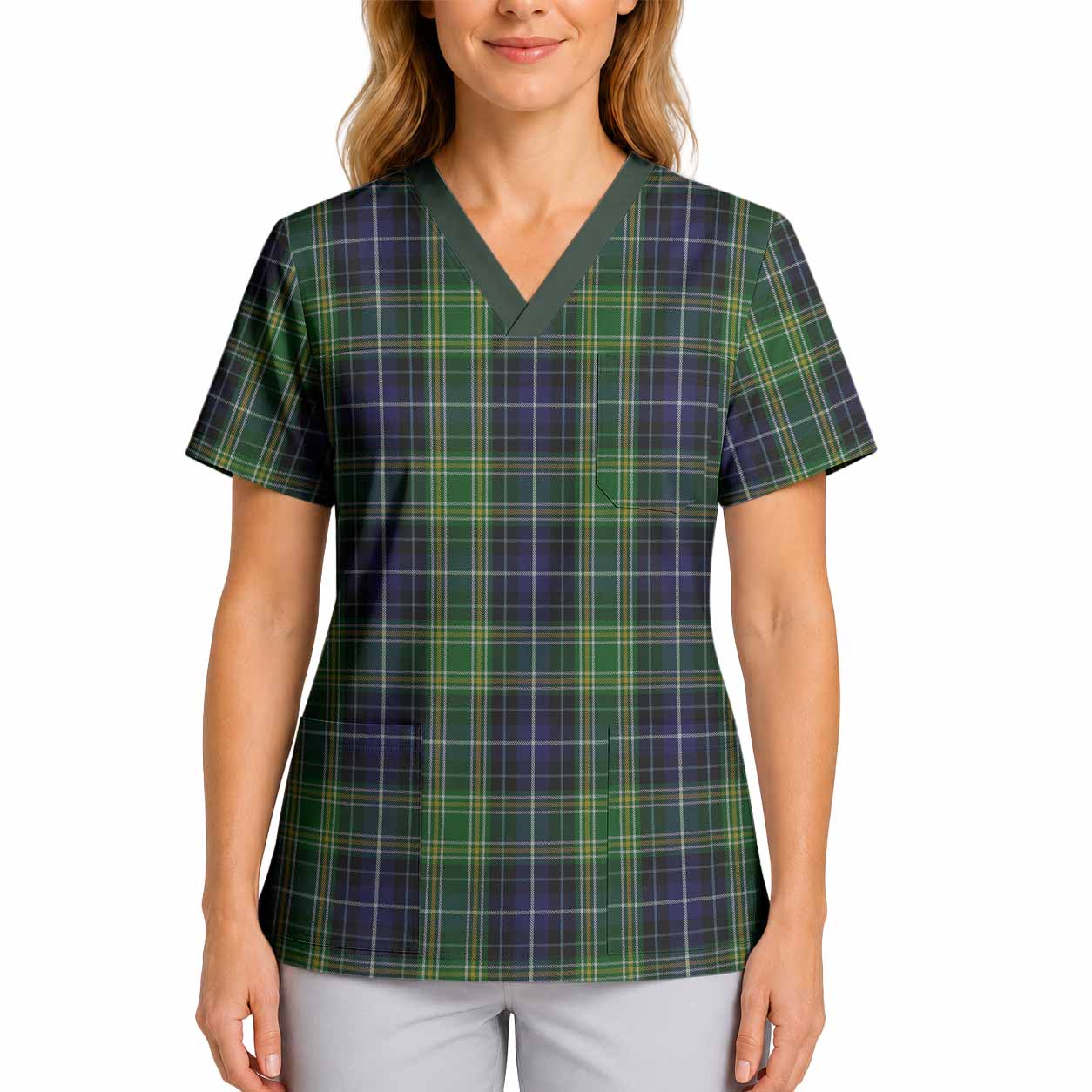 McKellar Tartan Scrub Top 4XL - Tartan Vibes Clothing