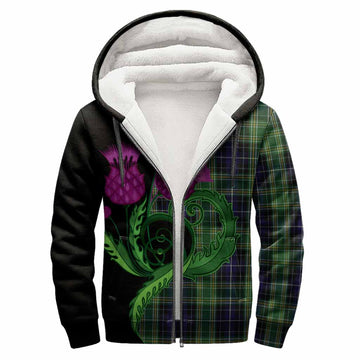 McKellar Tartan Sherpa Hoodie Traditional Scottish Thistle