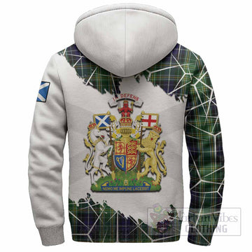 McKellar Tartan Sherpa Hoodie with Family Crest and Lion Rampant Grunge Style