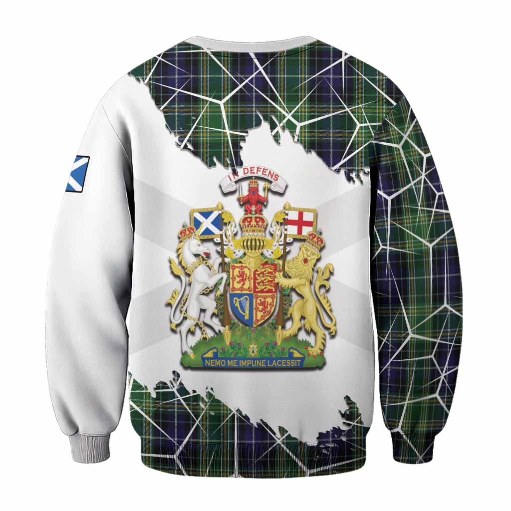 McKellar Tartan Sweatshirt with Family Crest and Lion Rampant Grunge Style