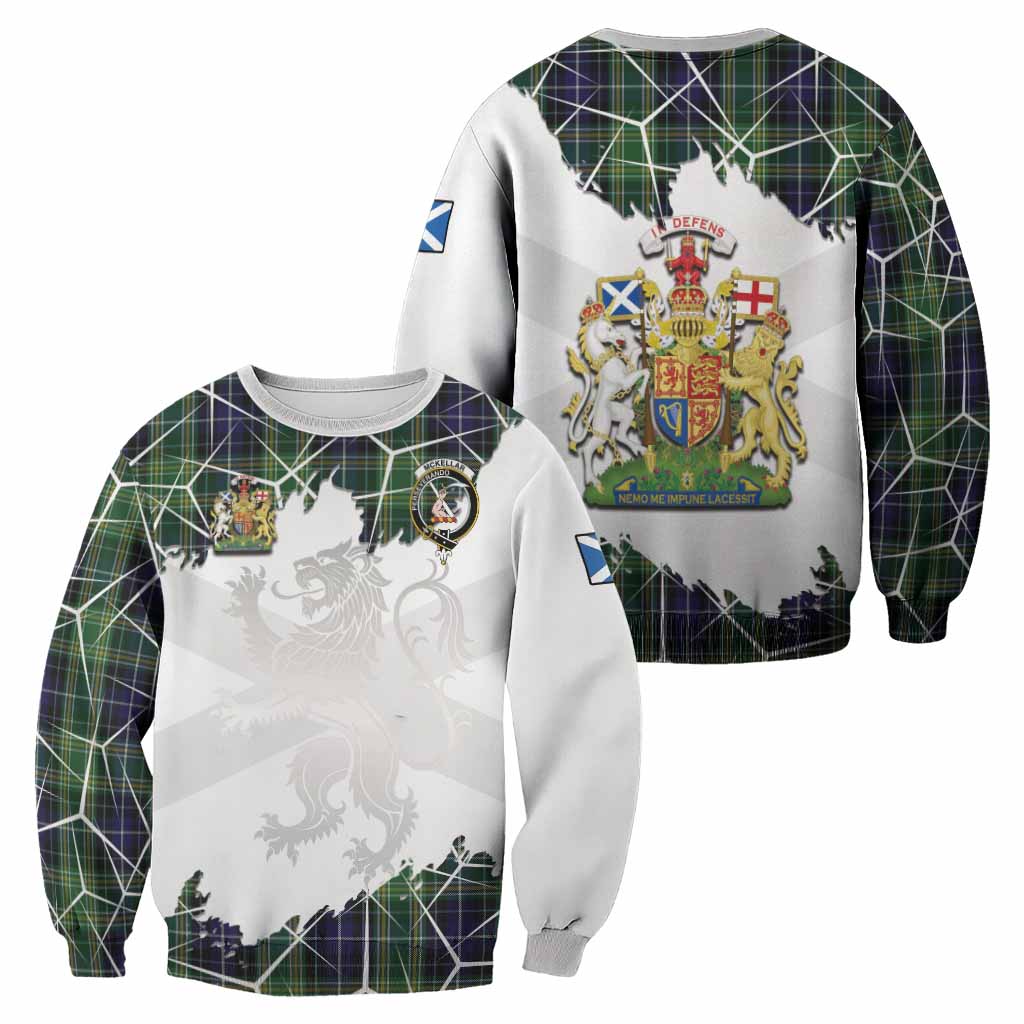 McKellar Tartan Sweatshirt with Family Crest and Lion Rampant Grunge Style