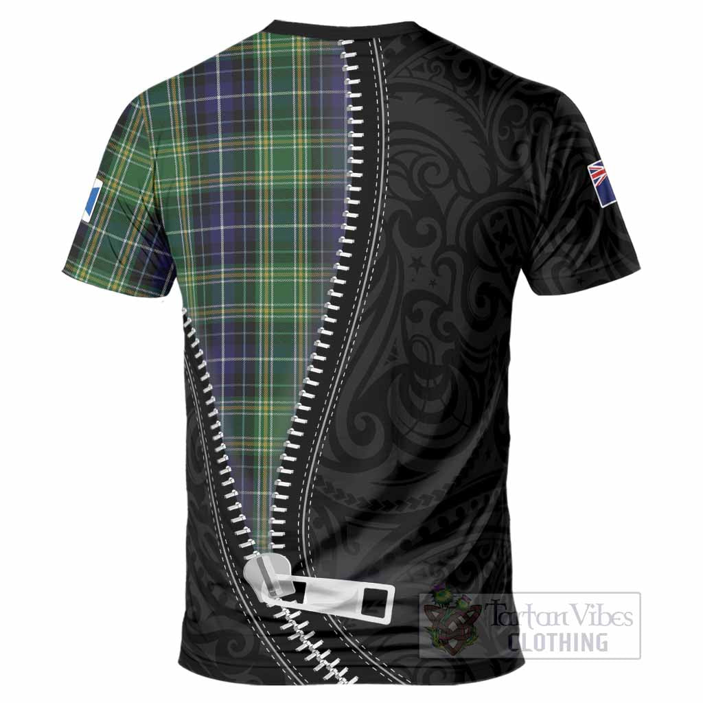 McKellar Tartan T-Shirt New Zealand Pattern Unique Zipper Stylized