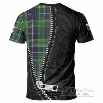 McKellar Tartan T-Shirt New Zealand Pattern Unique Zipper Stylized
