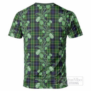 McKellar Tartan T-Shirt Seamless Scottish Thistle Flowers