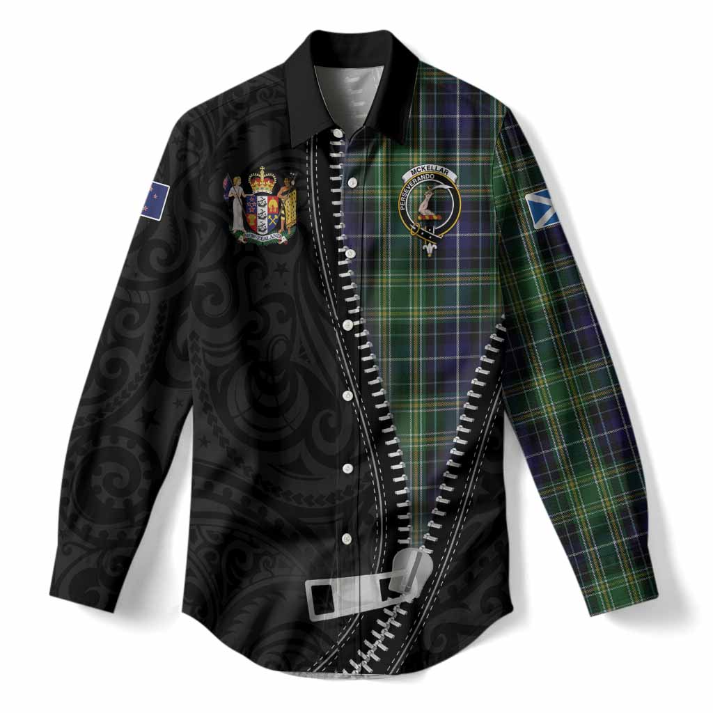 McKellar Tartan Women Casual Shirt New Zealand Pattern Unique Zipper Stylized