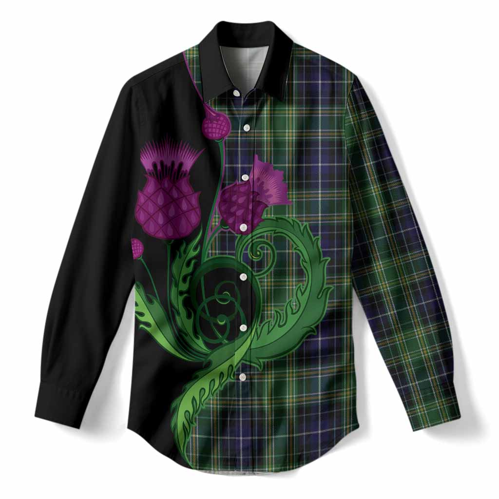 McKellar Tartan Women Casual Shirt Traditional Scottish Thistle