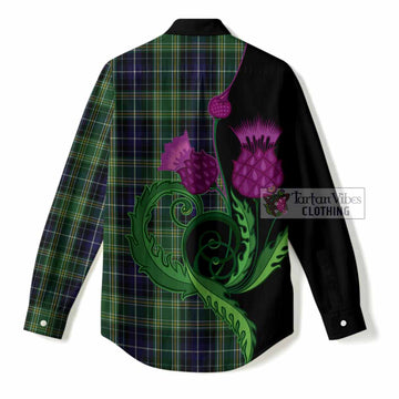 McKellar Tartan Women Casual Shirt Traditional Scottish Thistle