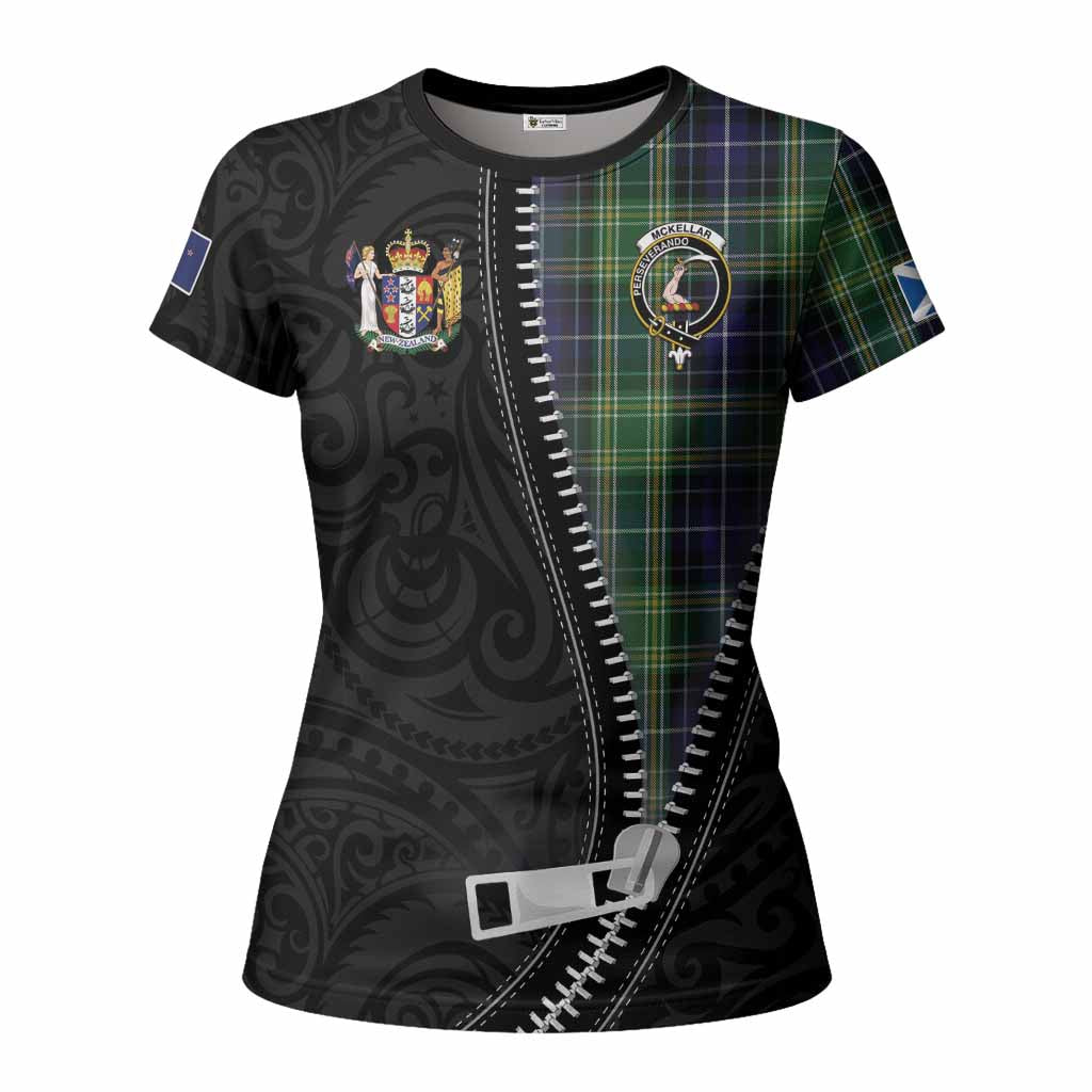McKellar Tartan Women T shirt New Zealand Pattern Unique Zipper Stylized