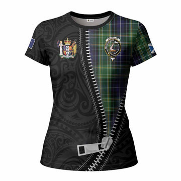McKellar Tartan Women T shirt New Zealand Pattern Unique Zipper Stylized