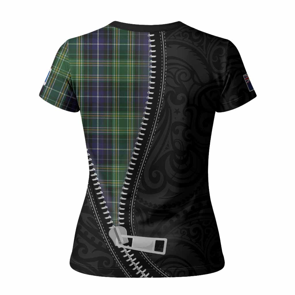 McKellar Tartan Women T shirt New Zealand Pattern Unique Zipper Stylized
