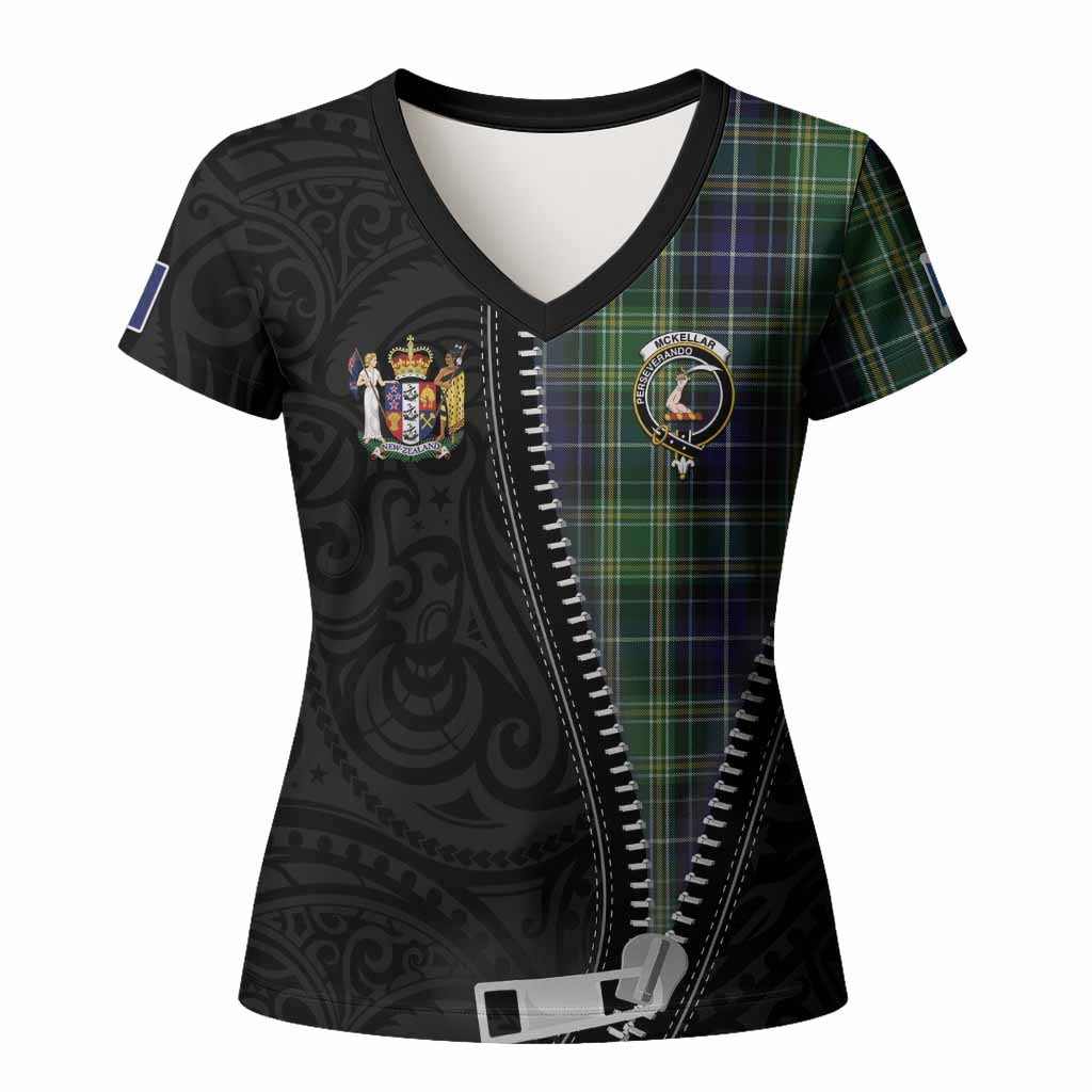 McKellar Tartan Women T shirt New Zealand Pattern Unique Zipper Stylized