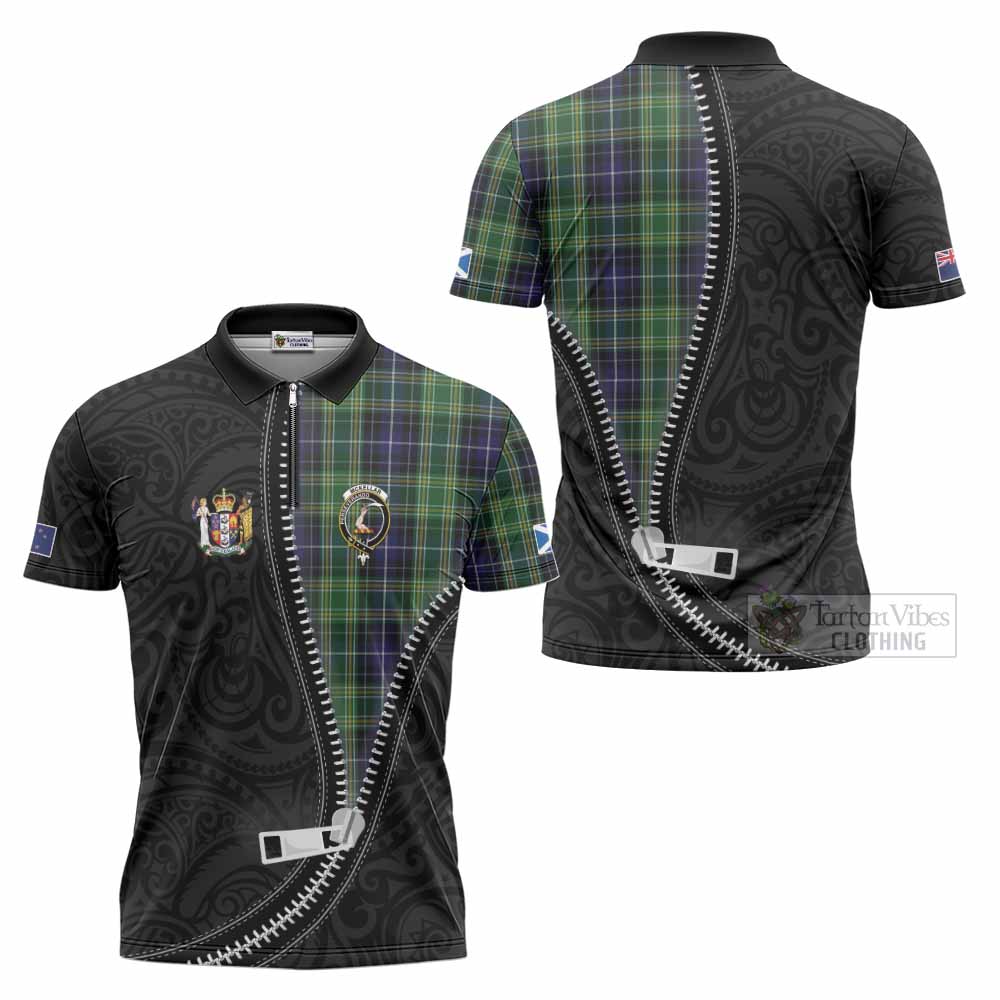 McKellar Tartan Zipper Polo Shirt New Zealand Pattern Unique Zipper Stylized