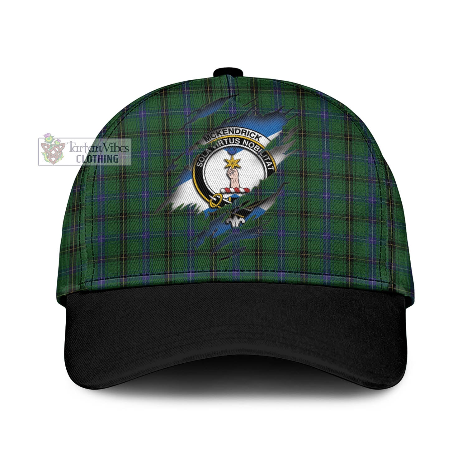Tartan Vibes Clothing McKendrick Tartan Classic Cap with Family Crest In Me Style
