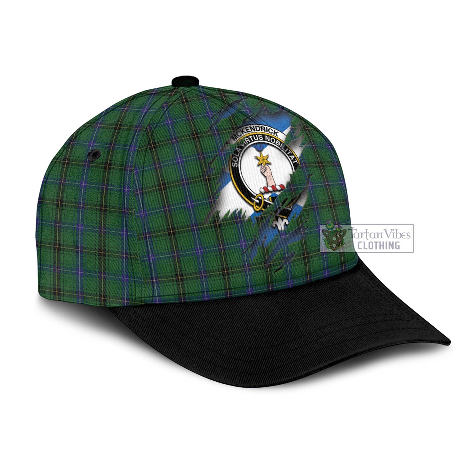 Tartan Vibes Clothing McKendrick Tartan Classic Cap with Family Crest In Me Style