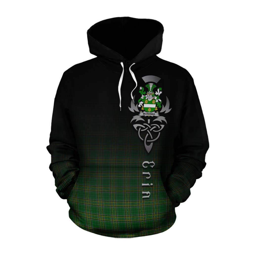 Tartan Vibes Clothing McKenna Irish Clan Cotton Hoodie with Coat of Arms Erin Go Bragh Celtic Inspired