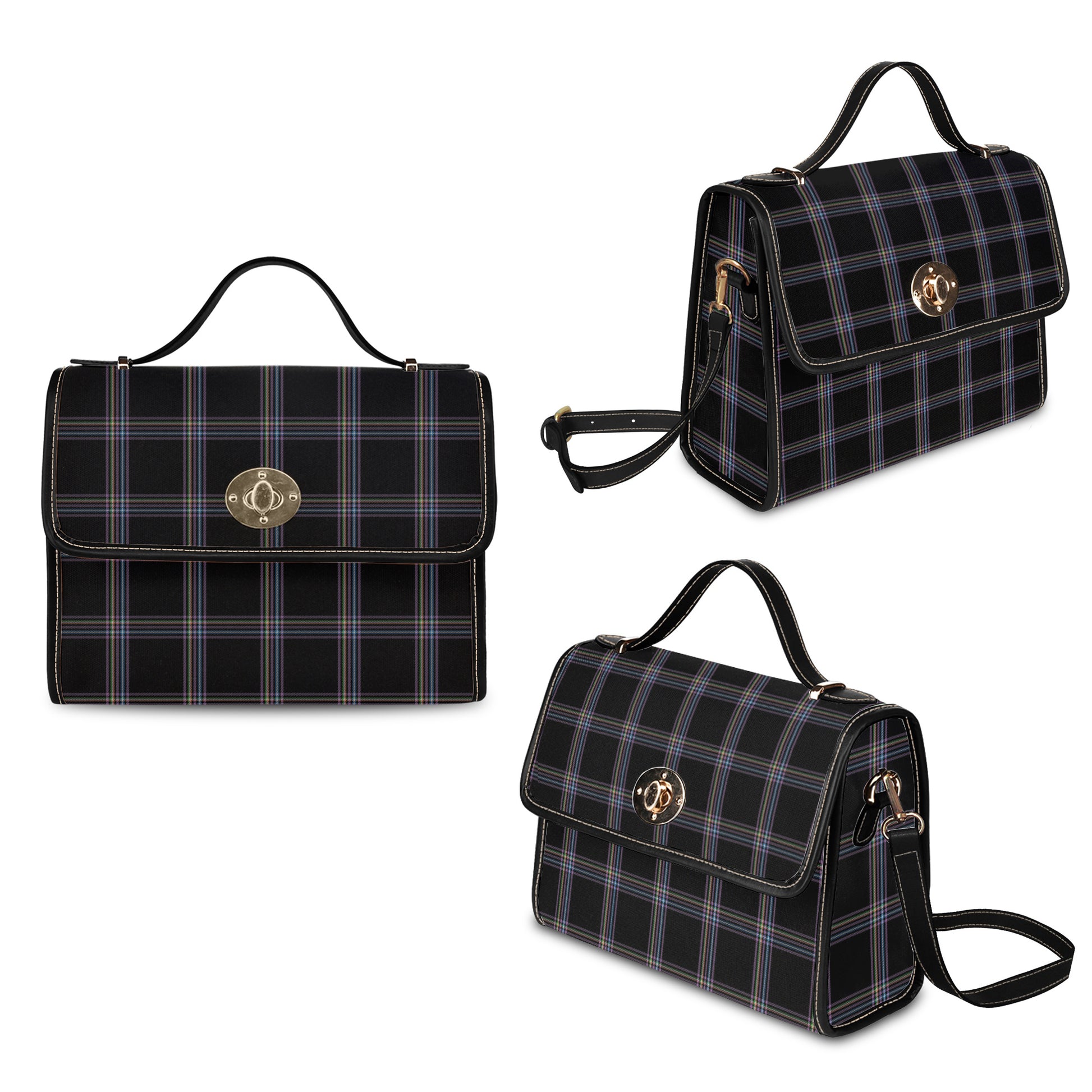 Tartan Vibes Clothing McKenna Tartan Leather Strap Waterproof Canvas Bag