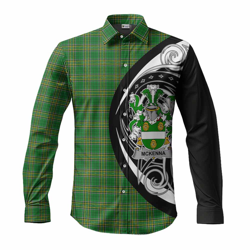 Tartan Vibes Clothing McKenna Irish Clan Long Sleeve Button Shirt Celtic Circle Style