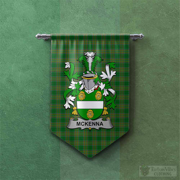 McKenna Irish Clan Tartan Gonfalon, Tartan Banner with Coat of Arms