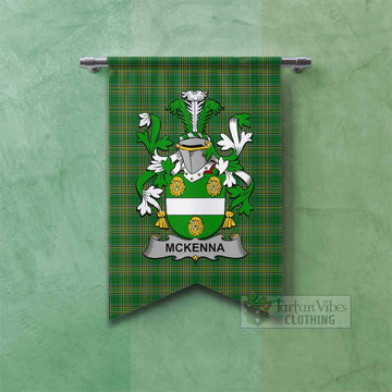 McKenna Irish Clan Tartan Gonfalon, Tartan Banner with Coat of Arms
