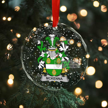 McKenna Irish Clan Christmas Glass Ornament with Coat of Arms