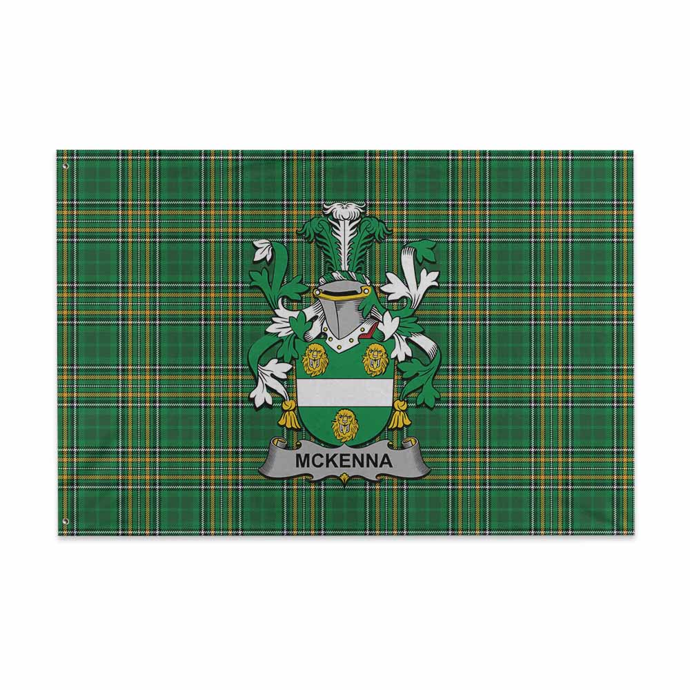 Tartan Vibes Clothing McKenna Irish Clan Tartan House Flag with Coat of Arms