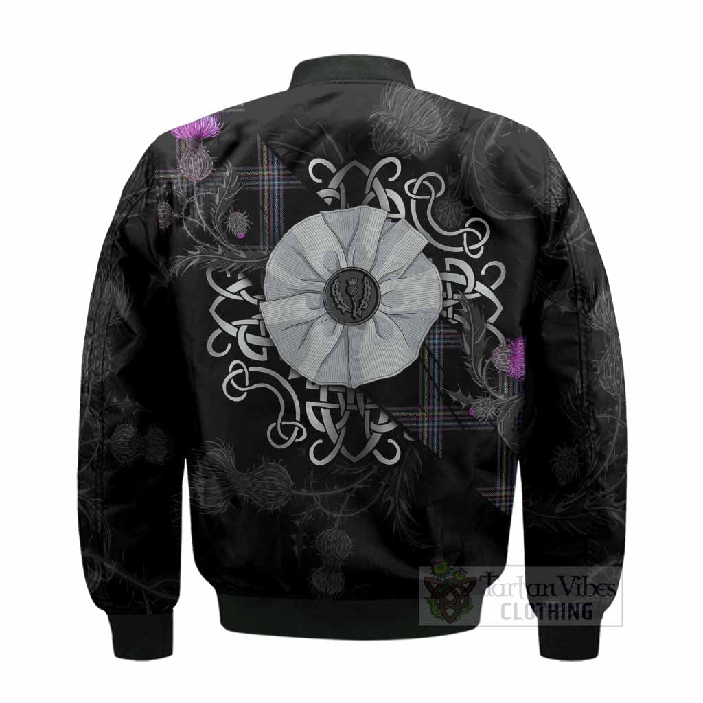 McKenna Tartan Bomber Jacket Jacobite White Rose - Tartan Vibes Clothing