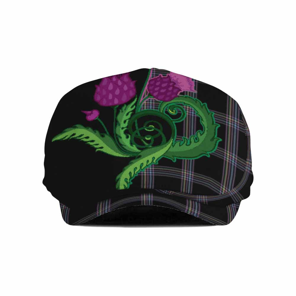 McKenna Tartan Flat Cap, Jeff Cap Traditional Scottish Thistle