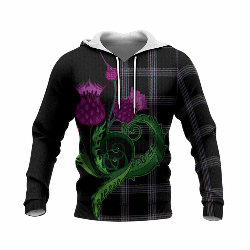McKenna Tartan Knitted Hoodie Traditional Scottish Thistle