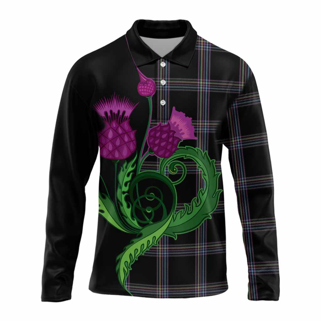 McKenna Tartan Long Sleeve Polo Shirt Traditional Scottish Thistle