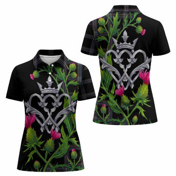 McKenna Tartan Luckenbooth Women Polo Shirt Silver Heart Crown Thistle Floral - Tartan Vibes Clothing