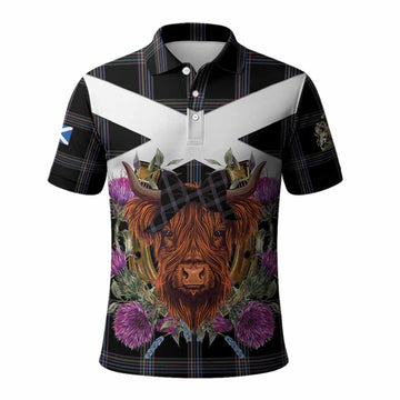 McKenna Tartan Polo Shirt Scottish Thistle Heilan Coo