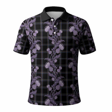 McKenna Tartan Polo Shirt Seamless Scottish Thistle Flowers