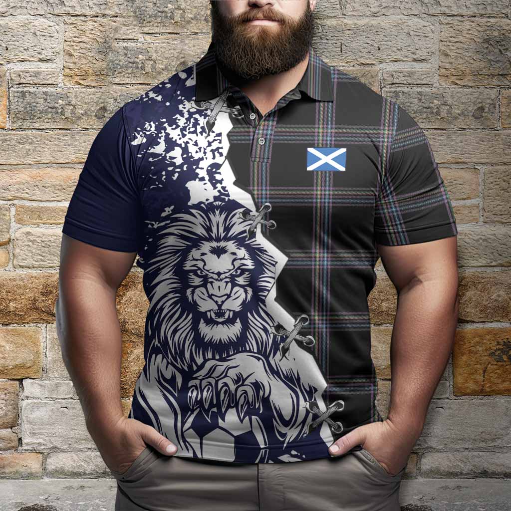 McKenna Tartan Scottish Polo Shirt Angry Lion With Soccer Ball Style