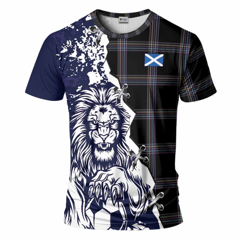 McKenna Tartan Scottish T-Shirt Angry Lion With Soccer Ball Style