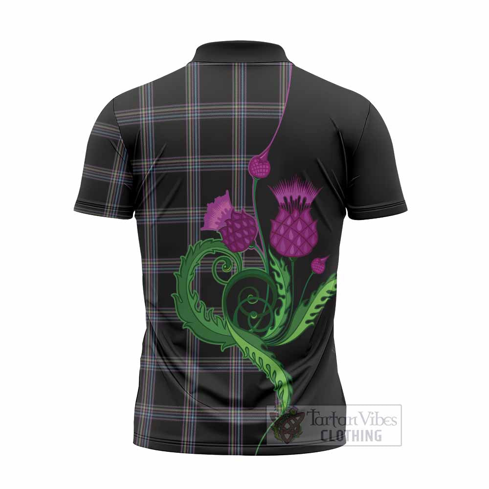 McKenna Tartan Zipper Polo Shirt Traditional Scottish Thistle