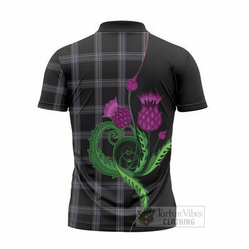 McKenna Tartan Zipper Polo Shirt Traditional Scottish Thistle