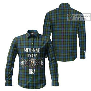 Mckenzie Tartan Long Sleeve Button Shirt with Family Crest DNA In Me Style Men's Shirt - Tartanvibesclothing Shop