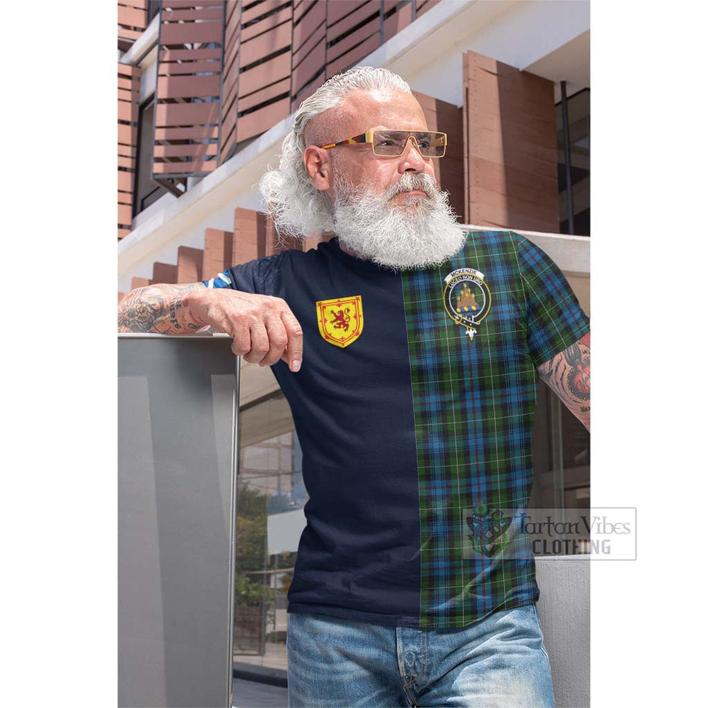 Tartan Vibes Clothing Mckenzie Tartan Cotton T-shirt with Scottish Lion Royal Arm Half Style