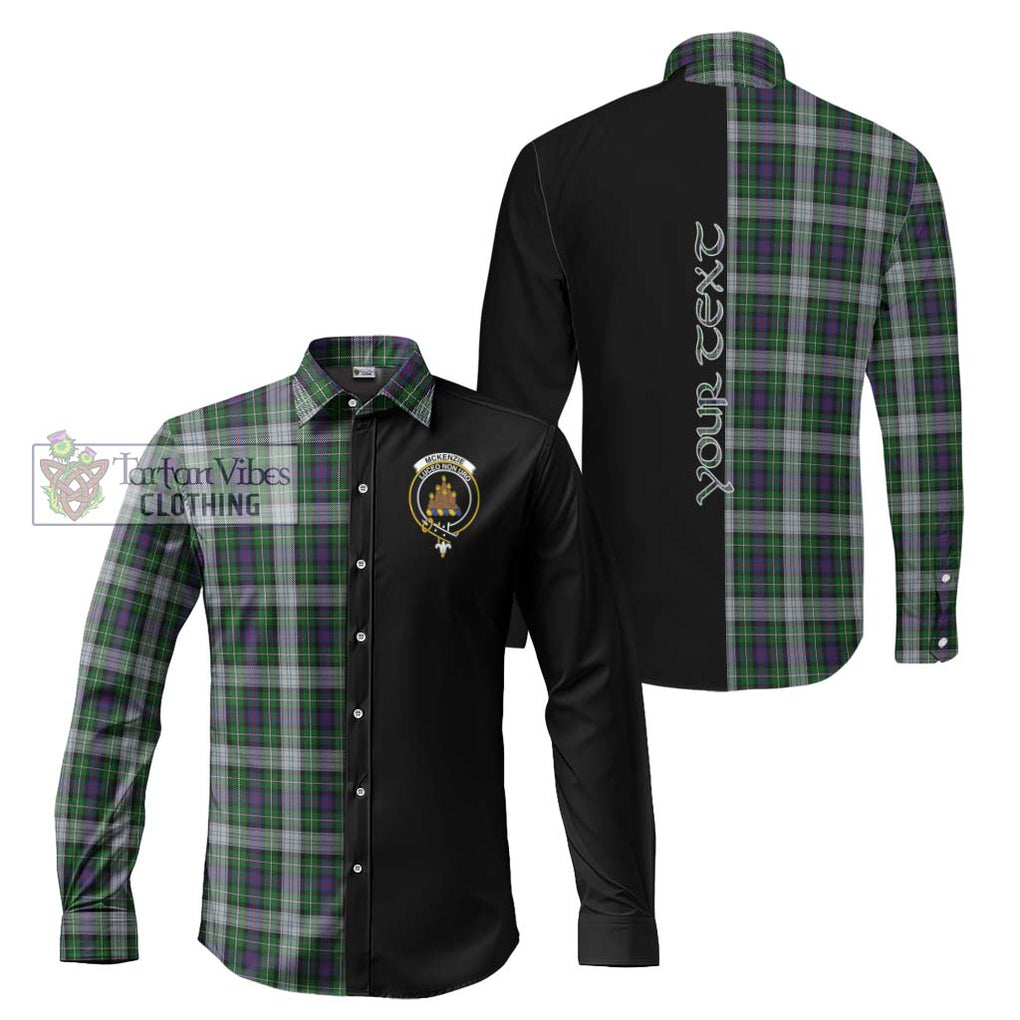 Mckenzie Dress Tartan Long Sleeve Button Shirt with Family Crest and Half Of Me Style Men's Shirt S - Tartanvibesclothing Shop