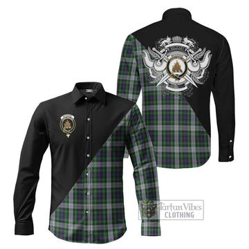 Mckenzie Dress Tartan Long Sleeve Button Shirt with Family Crest and Military Logo Style Men's Shirt S - Tartanvibesclothing Shop